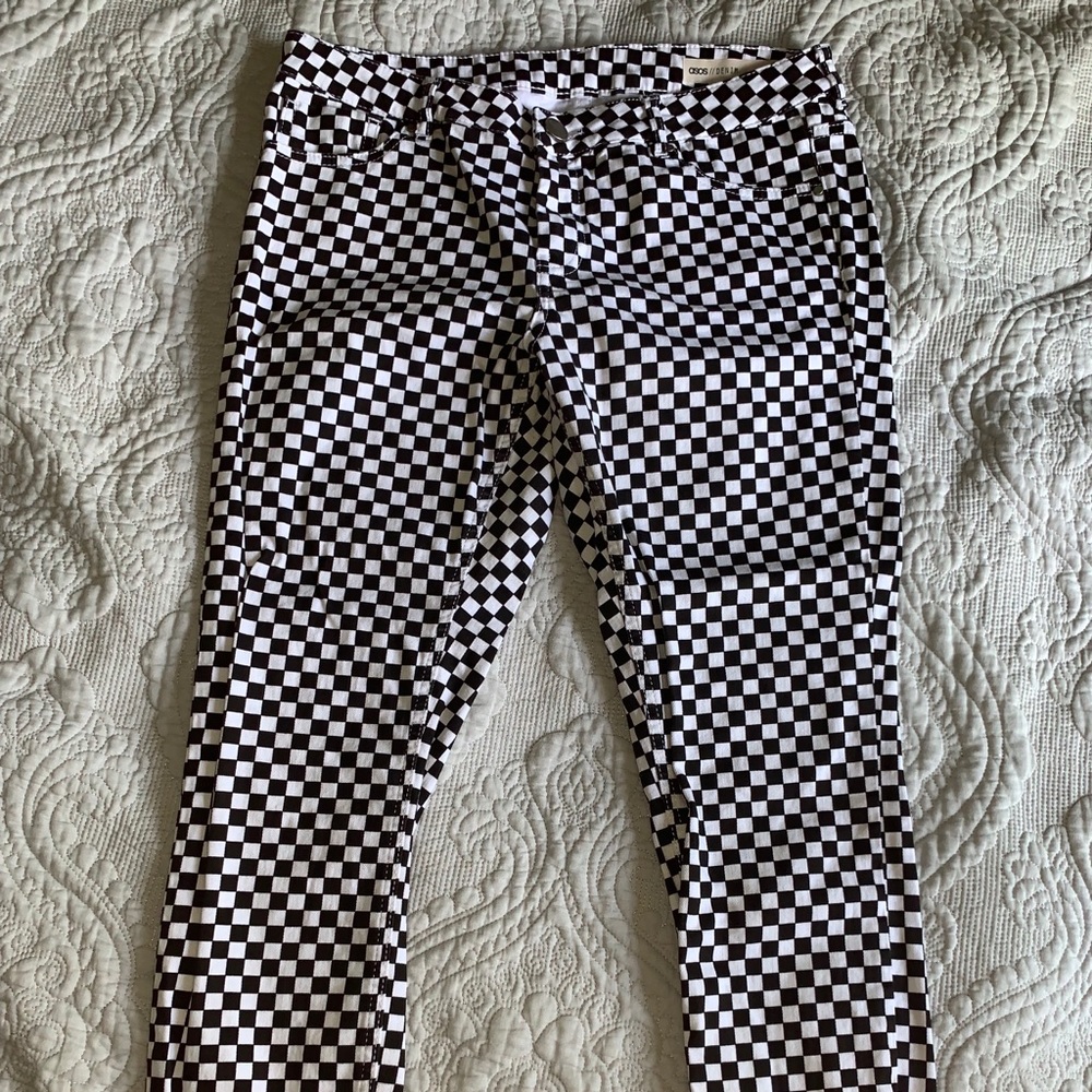 ASOS checkerboard skinny jeans